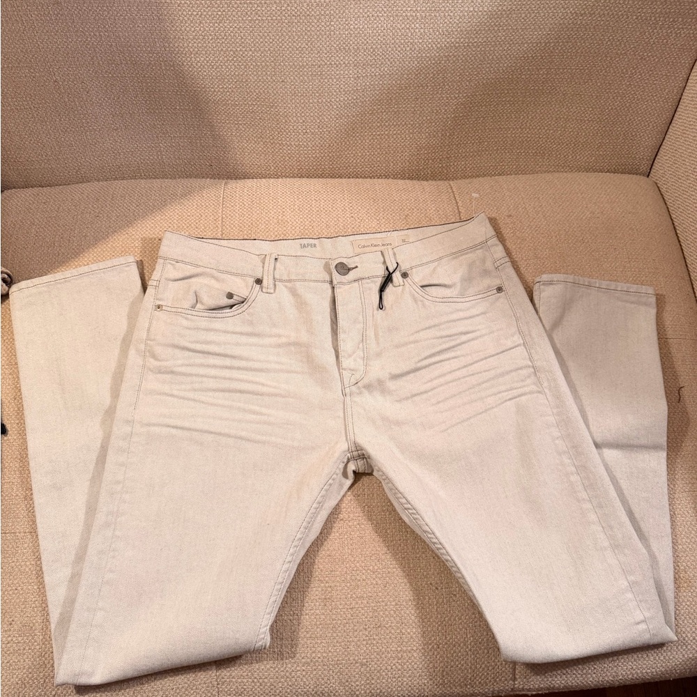 Calvin Klein Jeans Men's Beige Slim Fit Denim